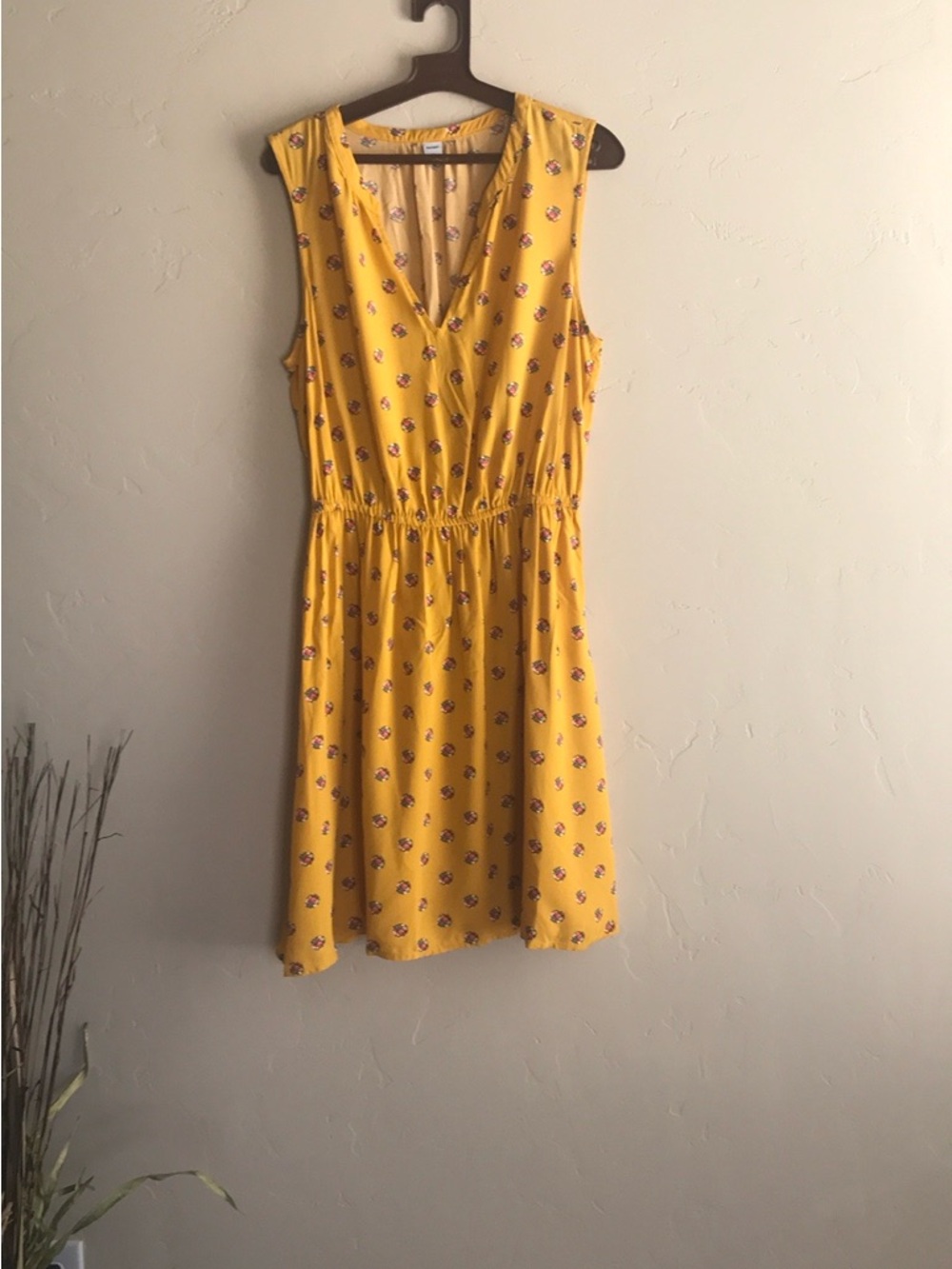 Old Navy Yellow Floral Midi Dress